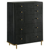 Arini 5-piece Eastern King Bedroom Set Cream and Black — product view 11