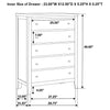 Carlton 5-drawer Bedroom Chest Cappuccino — product view 12