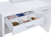 Bunbury Makeup Vanity Table Set Storage Mirror and Stool White — product view 12