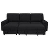 Demko Sleeper Sectional Sofa with Speaker and Storage Chaise Black — product view 12