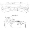 Bahrain 6-piece Modular Reclining Sectional Sofa Charcoal — product view 12