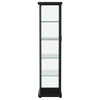 Aero 4-shelf Display Curio Cabinet with LED Lighting Black — product view 12
