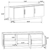 Dennis 3-door Marble Top Sideboard Buffet Tobacco Grey — product view 13