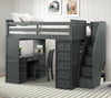 Dock48 Student Loft — Weathered Grey / Stairs / Full Loft; chair and mattress sold separately