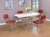 Retro Upholstered Dining Side Chair Red (Set of 2) — product view 13