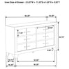 Trenton 6-drawer Bedroom Dresser Rustic Cream — product view 13