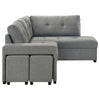 Roanne Fabric Upholstered Sleeper Sectional Sofa Grey — product view 14