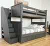 Jordan Bunk Bed — Full/Full / Weathered Grey / Stairs
