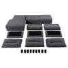 Caspian Upholstered Curved Arm Chaise Sectional Sofa Grey — product view 14