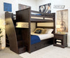 Jordan Bunk Bed — Full/Full / Weathered Espresso / Stairs