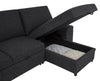Demko Sleeper Sectional Sofa with Speaker and Storage Chaise Black — product view 16