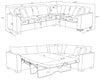 Ashford Chenille Upholstered Sleeper Sectional Sofa Greige — product view 17