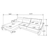 Caspian Upholstered Curved Arm Chaise Sectional Sofa White — product view 19