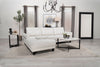 Caspian Upholstered Curved Arm Chaise Sectional Sofa White — product view 20
