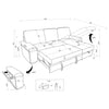 Demko Sleeper Sectional Sofa with Speaker and Storage Chaise Brown — product view 20
