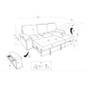 Demko Sleeper Sectional Sofa with Speaker and Storage Chaise Black — product view 20