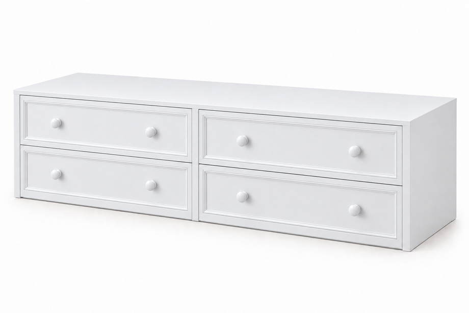 Optional Captain Four Drawer Underbed Storage — White