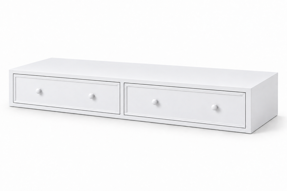 Optional Riley Two Drawer Underbed Storage — White