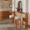 Nade Barstool Beige & Walnut — Set of 2