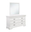 Louis Philippe Beveled Edge Square Mirror White