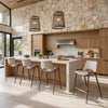 Desi Counter Stool (Set of 2) Beige & Walnut — Set of 2