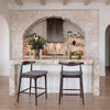 Tuzka Counter Stool Gray & Espresso — Set of 2