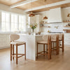 Rosetta Counter Stool Beige & Walnut — Set of 2