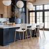 Desi Barstool White & Gold — Set of 2