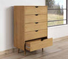 Donco Urban Five-Drawer Chest — Urban Oak — 2743-UO