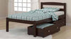 Donco Dual Underbed Storage Drawers on Casters — Dark Cappuccino; accessory shown installed, bed sold separately — 505-CP