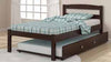 Donco Twin Trundle Bed with Slat Kit — Dark Cappuccino; accessory shown installed, bed sold separately — 503-CP