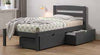 Donco Dual Underbed Storage Drawers on Casters — Dark Grey; accessory shown installed, bed sold separately — 505-DG