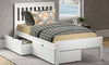 Donco Dual Underbed Storage Drawers on Casters — White; accessory shown installed, bed sold separately — 505-W