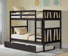Donco Twin Trundle Bed with Slat Kit — Urban Walnut; accessory shown installed, bed sold separately — 503-UWL