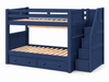 RILEYIICFG|twin-twin|blue|drawers|stairs|Riley II Twin/Twin Blue - two drawers