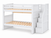 RILEYIICFG|twin-twin|white|none|stairs|Riley II Twin/Twin White - no underbed storage