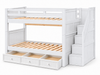 RILEYIICFG|twin-twin|white|trundle|stairs|Riley II Twin/Twin White - trundle storage