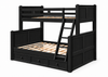 RILEYCFG|twin-full|black|trundle|Riley Twin/Full Black trundle