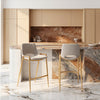 Desi Counter Stool Beige & Gold — Set of 2