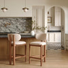 Rosetta Counter Stool Beige & Walnut — Set of 2