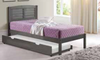 Louver Antique Grey Solid Wood Platform Bed